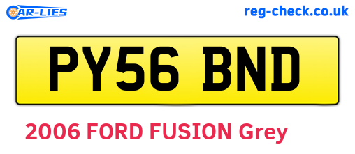 PY56BND are the vehicle registration plates.