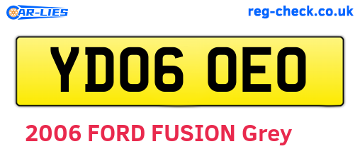 YD06OEO are the vehicle registration plates.