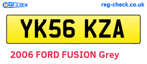 YK56KZA are the vehicle registration plates.