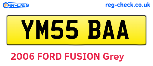 YM55BAA are the vehicle registration plates.