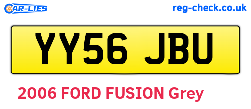 YY56JBU are the vehicle registration plates.