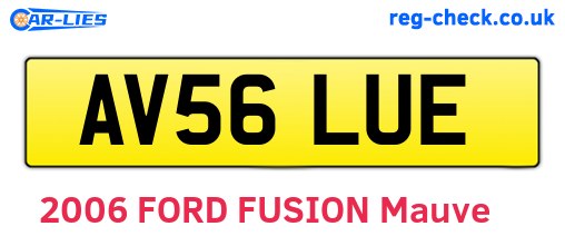 AV56LUE are the vehicle registration plates.