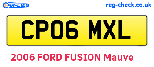 CP06MXL are the vehicle registration plates.