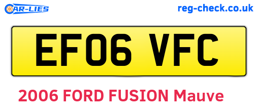 EF06VFC are the vehicle registration plates.