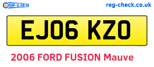 EJ06KZO are the vehicle registration plates.