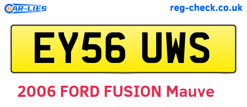 EY56UWS are the vehicle registration plates.