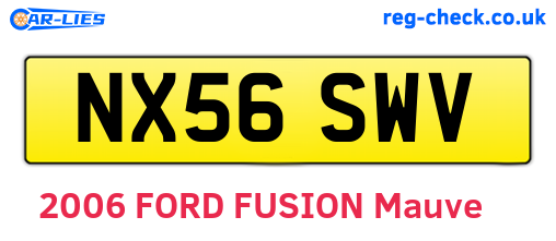 NX56SWV are the vehicle registration plates.
