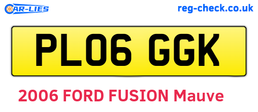 PL06GGK are the vehicle registration plates.