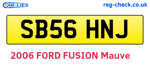 SB56HNJ are the vehicle registration plates.