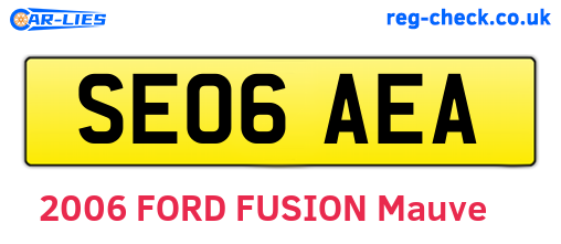 SE06AEA are the vehicle registration plates.