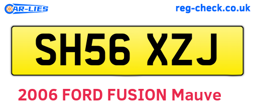 SH56XZJ are the vehicle registration plates.
