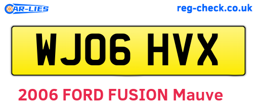 WJ06HVX are the vehicle registration plates.