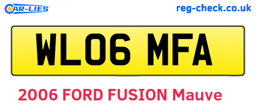 WL06MFA are the vehicle registration plates.