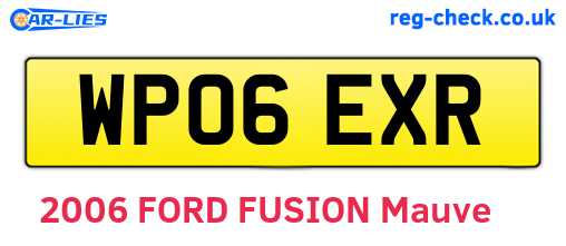 WP06EXR are the vehicle registration plates.