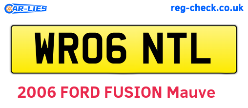 WR06NTL are the vehicle registration plates.