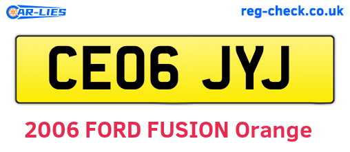 CE06JYJ are the vehicle registration plates.