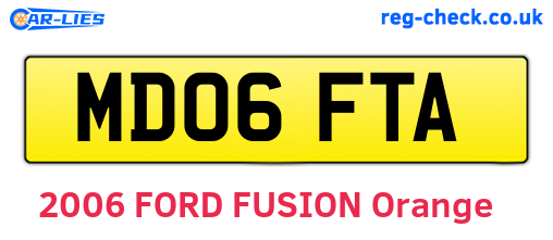 MD06FTA are the vehicle registration plates.