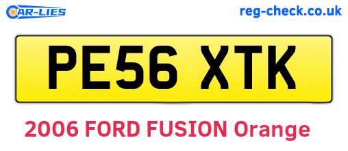 PE56XTK are the vehicle registration plates.
