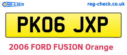 PK06JXP are the vehicle registration plates.