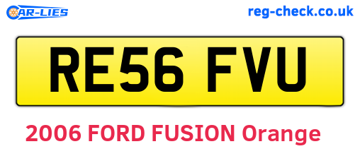 RE56FVU are the vehicle registration plates.