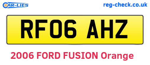 RF06AHZ are the vehicle registration plates.