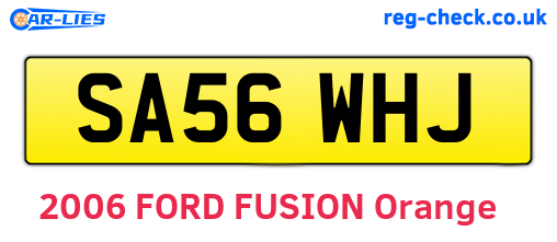 SA56WHJ are the vehicle registration plates.