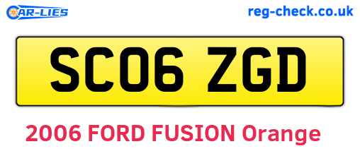 SC06ZGD are the vehicle registration plates.