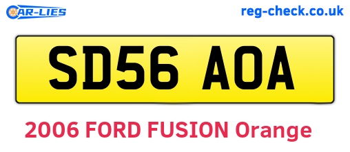 SD56AOA are the vehicle registration plates.
