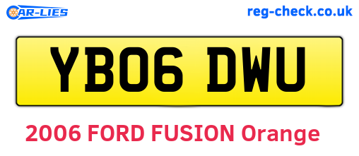 YB06DWU are the vehicle registration plates.