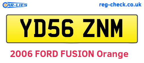 YD56ZNM are the vehicle registration plates.