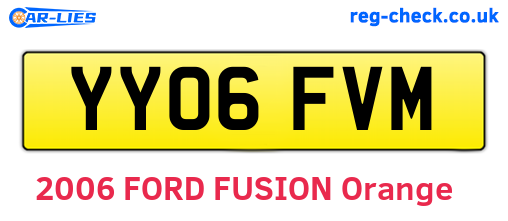YY06FVM are the vehicle registration plates.