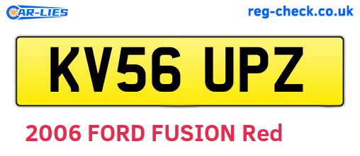 KV56UPZ are the vehicle registration plates.