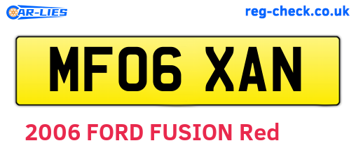 MF06XAN are the vehicle registration plates.