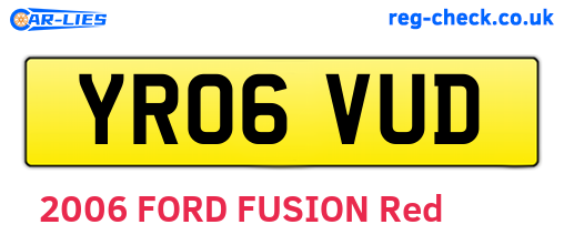 YR06VUD are the vehicle registration plates.