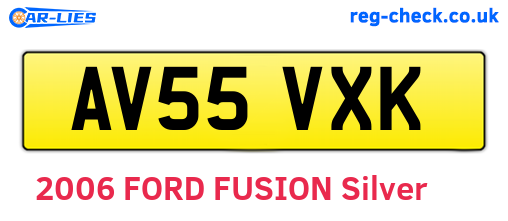 AV55VXK are the vehicle registration plates.