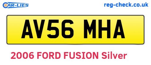 AV56MHA are the vehicle registration plates.