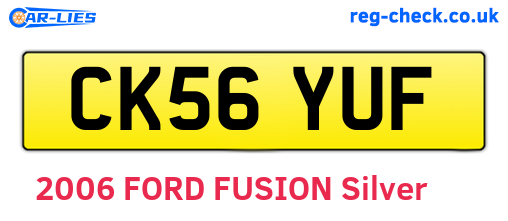 CK56YUF are the vehicle registration plates.