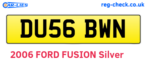 DU56BWN are the vehicle registration plates.