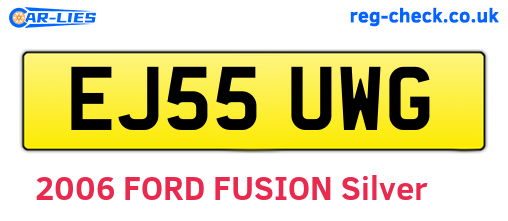 EJ55UWG are the vehicle registration plates.
