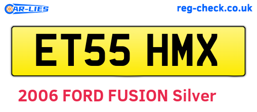 ET55HMX are the vehicle registration plates.