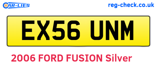 EX56UNM are the vehicle registration plates.