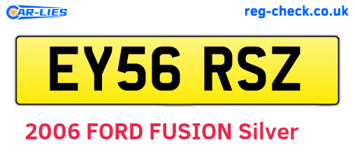 EY56RSZ are the vehicle registration plates.
