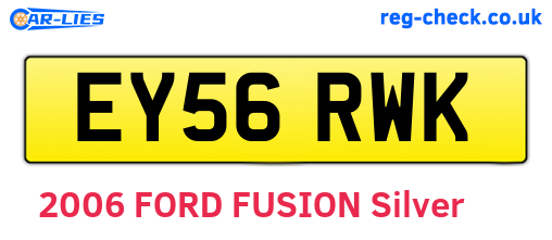 EY56RWK are the vehicle registration plates.
