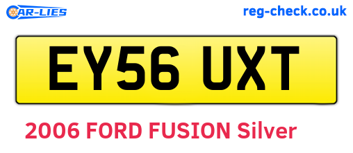 EY56UXT are the vehicle registration plates.