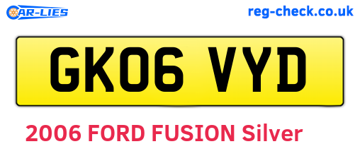 GK06VYD are the vehicle registration plates.