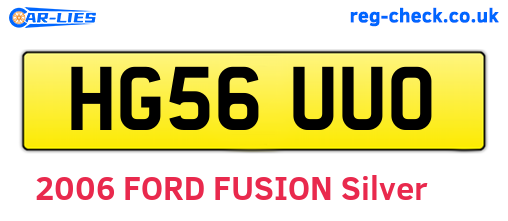 HG56UUO are the vehicle registration plates.