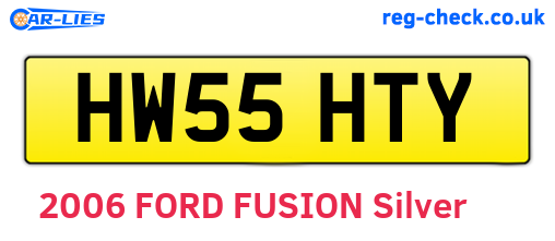 HW55HTY are the vehicle registration plates.
