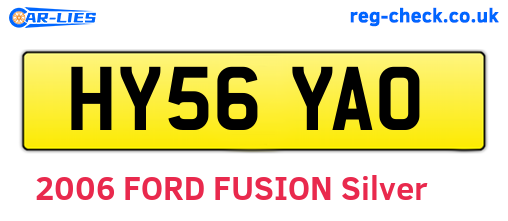 HY56YAO are the vehicle registration plates.