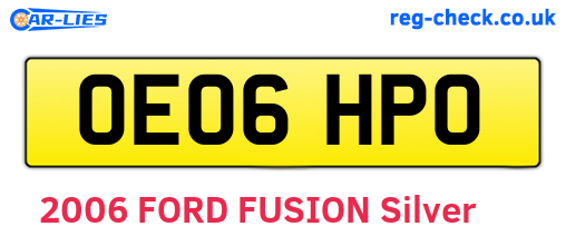 OE06HPO are the vehicle registration plates.