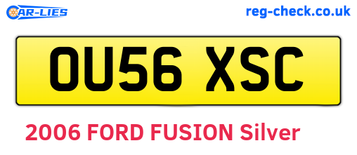 OU56XSC are the vehicle registration plates.